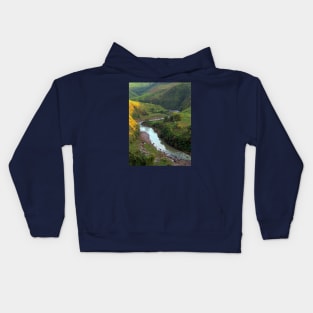 Mountain and River Landscape in Pandanon Silos, Negros Occidental, Philippines Kids Hoodie